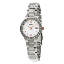 Seiko Women&#39;s Stainless Steel Silver Bracelet Silver Dial Watch SUR769 - £87.88 GBP