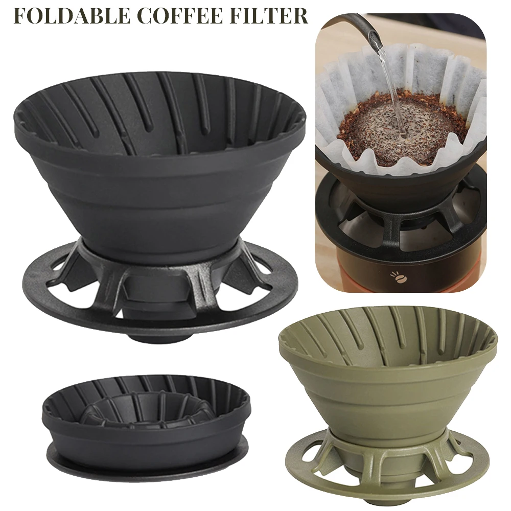 Portable Foldable Coffee Filter Reusable Food-grade Silicone Coffee Filter - £7.06 GBP+