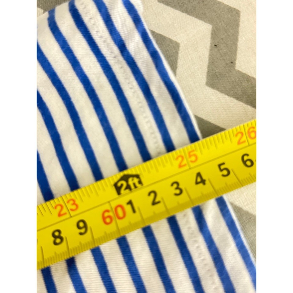 J.Crew XS Striped Turtleneck Long Sleeve Tee Blue White Nautical Classic Fit Item image 5