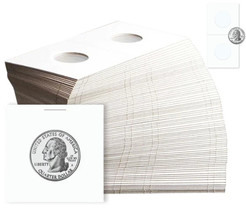 (100) BCW Cardboard 2x2 Coin Flips Quarter Size Storage Premium Paper Ho... - $7.80