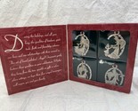 LONGABERGER ANGELS 1999 #71072 PEWTER CHRISTMAS ORNAMENTS 4 IN BOX - $18.95
