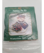 2003 Mill Hill Wintertime Snowlady Counted Glass Bead Holiday Pin Kit Sn... - $19.14 CAD