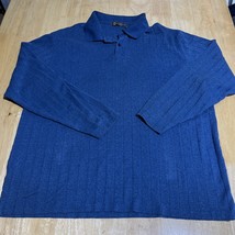 Axist Mens Pullover Sweat Shirt Size XL Blue Button Collar Long Sleeve - $17.70