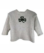 IRELANDSEYE ~ Lambswool ~ Silk ~ Cream Speckled ~ Crewneck Sweater ~ UNI... - $42.10 CAD
