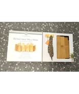 NEW Huntington Home Aldi Retractable Bamboo Wood Wall Coat Hook Natural - £29.42 GBP