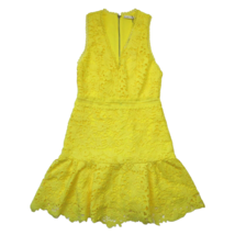NWT Alice + Olivia Marleen in Sun Yellow Lace Flounced Fit &amp; Flare Dress 6 - £77.97 GBP