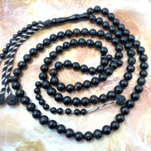 yemeni 99 Prayer Beads Yemen Natural Black Coral worry beads necklace يس... - £251.69 GBP