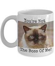 You&#39;re Not the Boss Of Me - Novelty 11oz White Ceramic Cat Mug - Perfect Anniver - £17.51 GBP