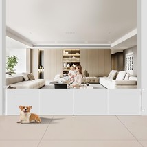 200 inch Retractable Baby Gates Extra Wide Reinforced Strip 37&quot; Tall White - $84.55