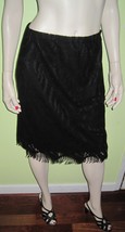 Vintage Le Chateau Women&#39;s Ladies Black Lace Elastic Waist Skirt  - £19.65 GBP