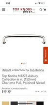 Top Knobs M1278 Asbury 6 in. Polished Nickel Cabinet Pull - $9.90
