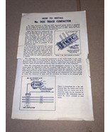 Lionel How to Install No. 145C Track Contactor Instructions - £3.93 GBP