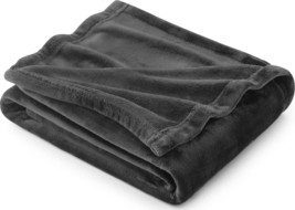 Bedsure Fleece Blanket Twin Blanket Dark Grey - 300GSM Soft - £28.38 GBP