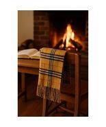 Vintage 100% Cashmere Tartan Scarf Mustard Camel Plaid Made in Scotland ... - $827.75 MXN