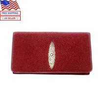 Genuine Red Stingray Skin Women’s wallet clutch purse. - £67.26 GBP