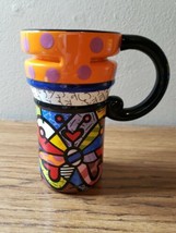 Romero Britto Travel Mug With Handle : BUTTERFLY Polka Dots GiftCraft  - £31.96 GBP