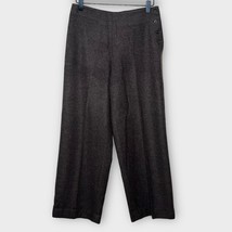 J. CREW brown wool &amp; cashmere blend wide leg crop dress pants trousers s... - $39.00