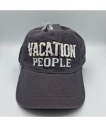 We People Vacation People Baseball Cap Embroidered Distressed Gray Hat - $16.82