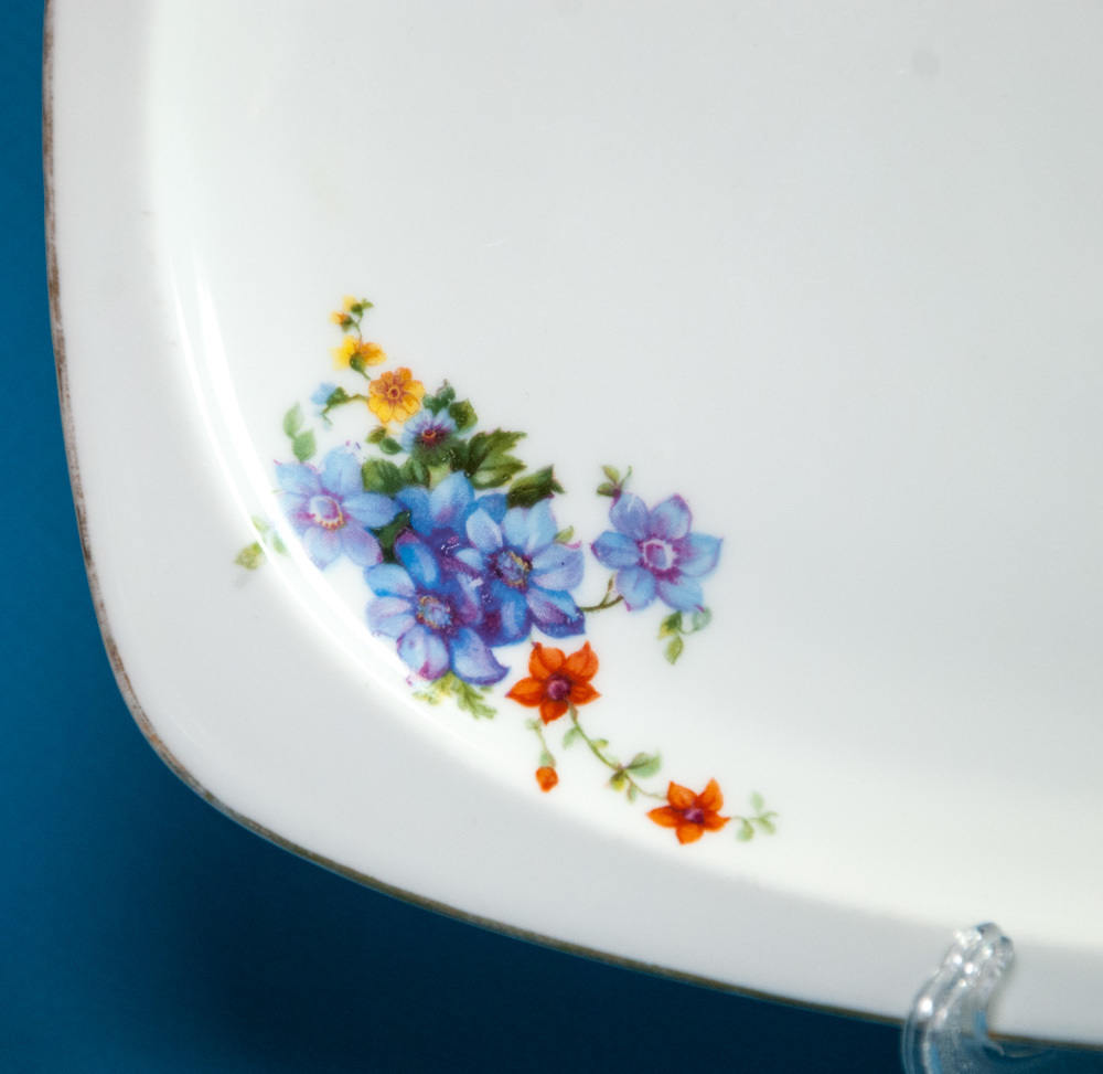 Epiag Floral Platter 13" x 9" Czechoslovakia China Used Item image 2