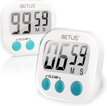 Betus Digital Kitchen Timer - Big Digits, Simple Operation and Loud Alarm 2Pcs - £9.85 GBP