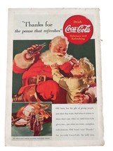 Coca Cola Vintage 1938 Ad Drink Soda Pop Coke Bottle Santa Claus Thanks ... - £11.00 GBP