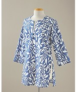 Smithsonian Blue Batik Floral Top by Sam Hilu Medium - $54.69 CAD