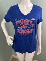 Women&#39;s NFL Team Apparel Buffalo Bills AFC Champs 2020 Blue V Neck Tee S... - $190.40 MXN