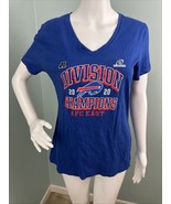 Women&#39;s NFL Team Apparel Buffalo Bills AFC Champs 2020 Blue V Neck Tee S... - $9.89