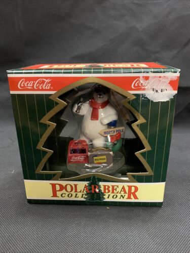 NEW Coca-Cola Bottle Polar Bear Christmas Ornament North Pole Hollywood KG - $9.89