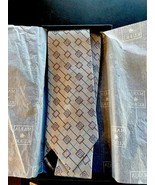 NEW Chinese Aviation Marja Kurki Mens Tie Silver Pure Silk Geometric  Pa... - $36.86