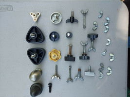 21SS49 ASSORTED MALE &amp; FEMALE TREADED KNOBS, WINGNUTS, ET AL, GOOD CONDI... - £5.99 GBP