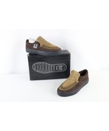 NOS Vtg 90s Streetwear Mens 13 Grunge Goth Checkered Suede Leather Slip ... - $162.82 CAD