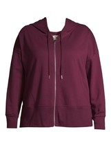 Fleece Jacket Hoodie Full Zip Women Plus Size 0X 14W Purple New No Tags - £7.90 GBP