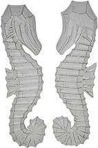 Hand Carved White Wash Wood Set of 2 Seahorses Wall Art Hanging Tropical... - $24.69