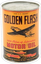 Golden Flash Motor Oil Laser Cut Can Metal Sign - £54.33 GBP