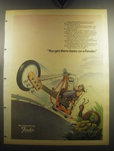 1974 Fender Precision Bass Ad - You get there faster on a Fender - $18.49
