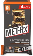 MET-Rx Protein Plus Protein Bar, Peanut Butter Cup, 4 Count Value Pack, High Pro - £21.49 GBP