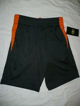 Athletic Works Boys Active Mesh Shorts Medium (8) Gray W Orange W Pockets - £7.76 GBP