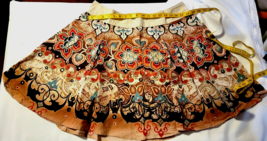 Mix It Circle Flair Cotton Multicolor Skirt Sz 8 Brown Coral Gold Floral... - £18.77 GBP
