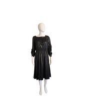 Vintage 70s Ronald Kolodzie for Concept VII black shimmer midi dress Size 4 - $143.55