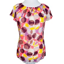 Boden Pastel Dot Pattern Blouse Size 4 Purple Pink - £17.83 GBP