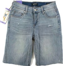 Buffalo David Bitton Womens Distressed Bermuda Shorts SZ 4/27 Blue Jeans NWT - $13.99