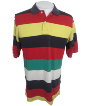 Daniel Cremieux vintage Men Polo shirt p2p 21.5&quot; M Color block stripe co... - £31.57 GBP