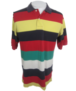 Daniel Cremieux vintage Men Polo shirt p2p 21.5&quot; M Color block stripe co... - £31.28 GBP