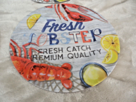 4 NEW Fresh LOBSTER  PLATES 8 1/2&quot; Melamine Coastal Beach SUMMER Salad L... - $19.75