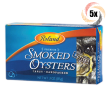 5x Packs Roland Premium Petite Smoked Oysters | 3oz | Easy Open Tin! - $28.34