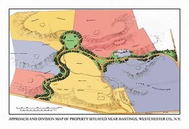 Approach and Division Map of Property Situated Near Hastings, N.Y. - $19.97
