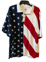 RedHead American Flag Polo Shirt Mens XL Short Sleeve Knit Vintage Bass Pro Shop - £19.36 GBP