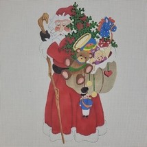 Handpainted Needlepoint Canvas Strictly XMAS Santa Cane Presents Gifts H... - £90.30 GBP