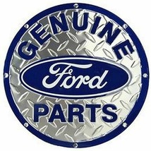 Ford Diamondplate 24" Round Embossed Tin Metal Sign - $74.20